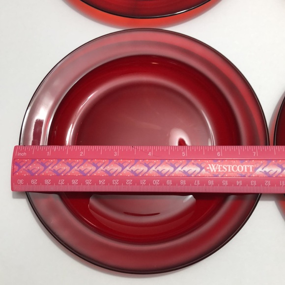 Arcorco France Ruby Red Set Of Four Salad Plates - Picture 10 of 10